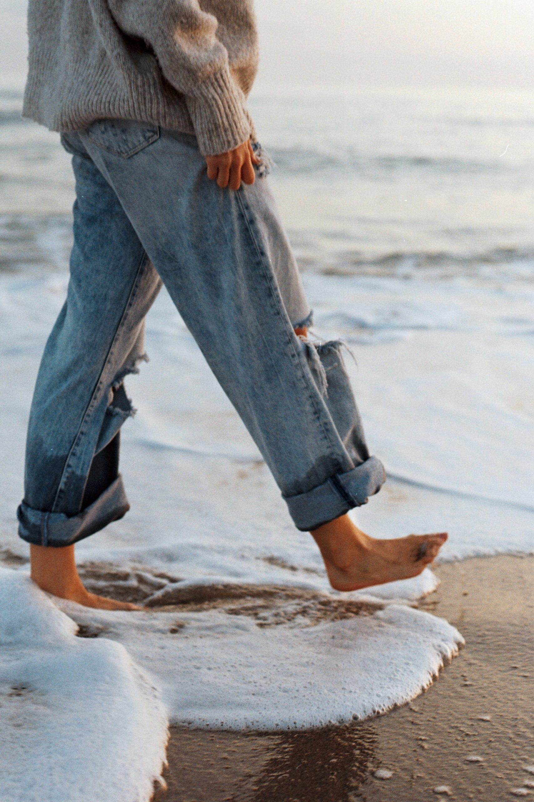 Walking away from a job barefoot in the sand