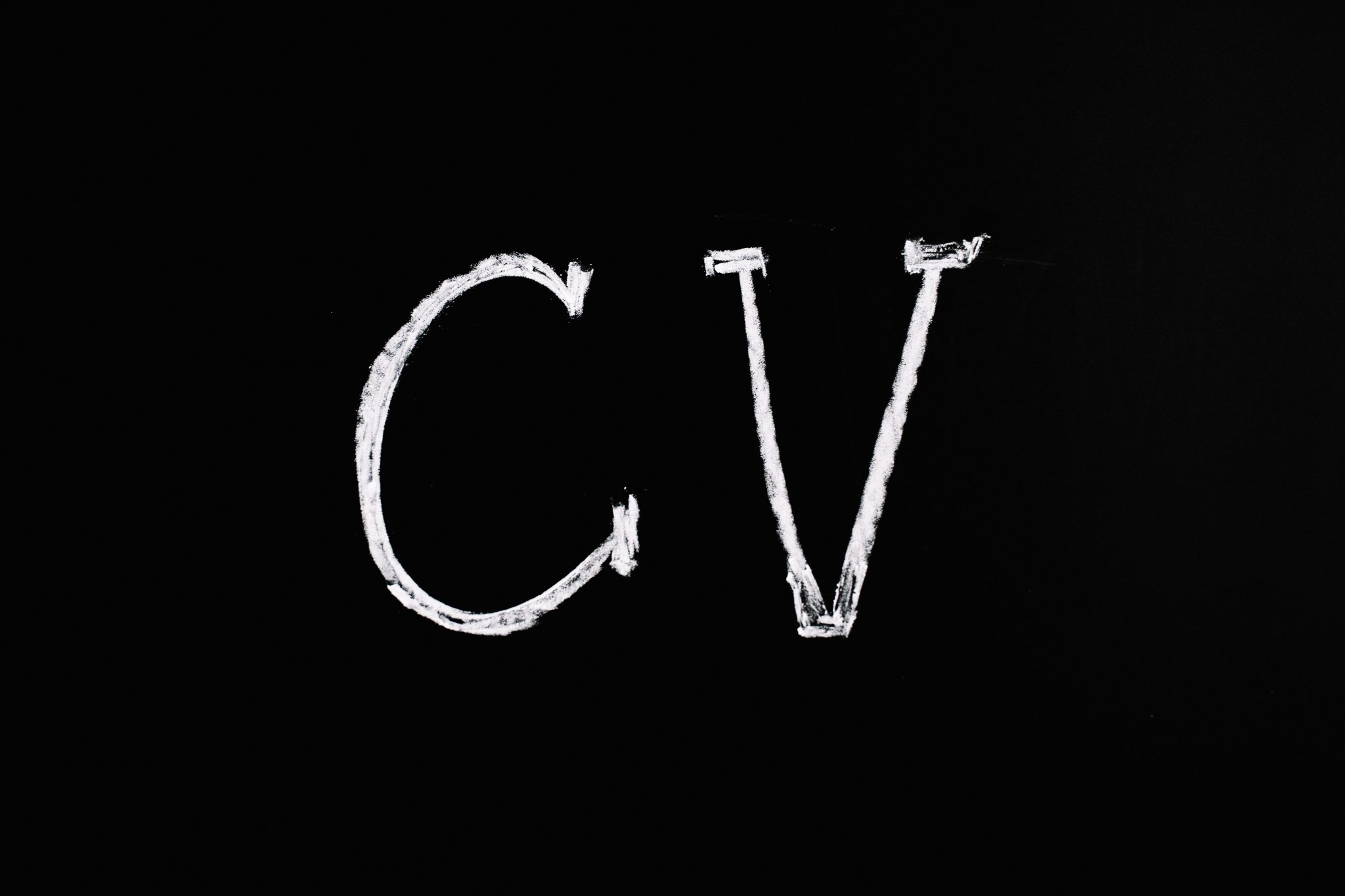 Blackboard with word 'CV'