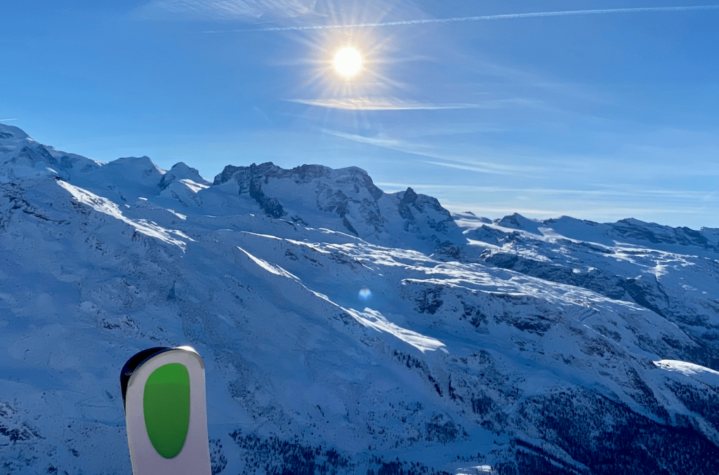 Valais Region, Switzerland - mountain range at summit.