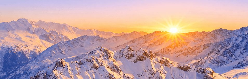 Sunrise over a mountain range