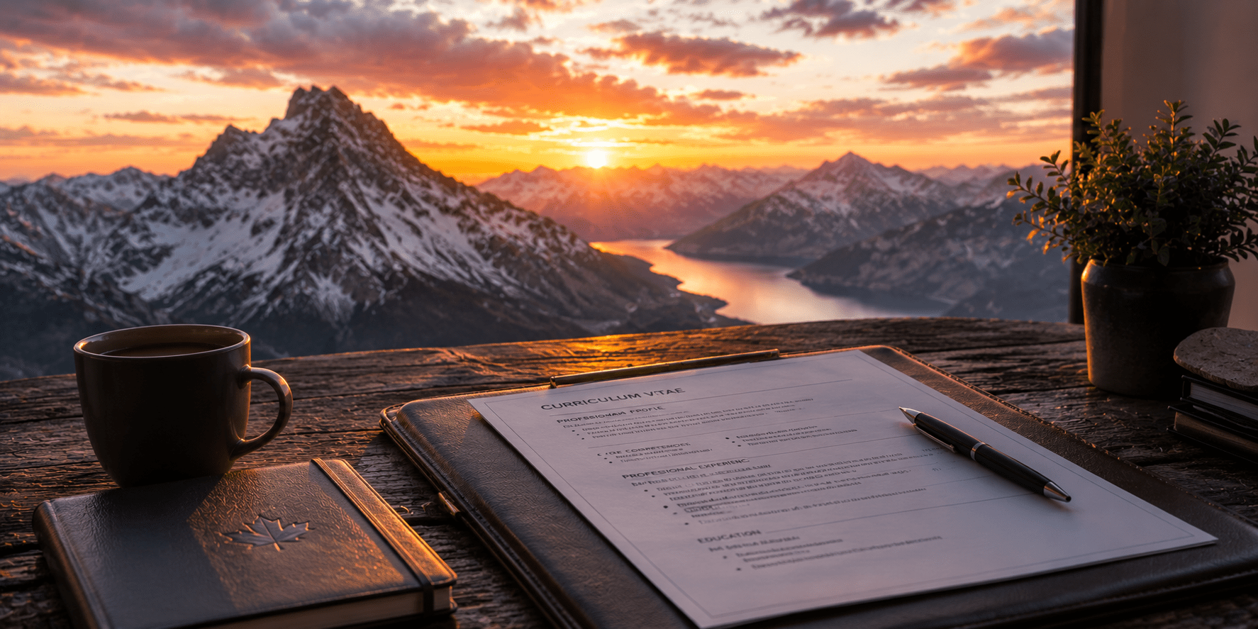 CV with mountains background