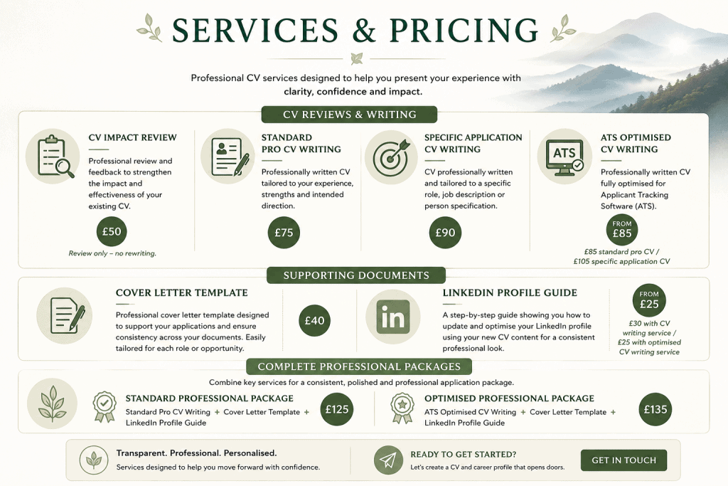 Prices and services information